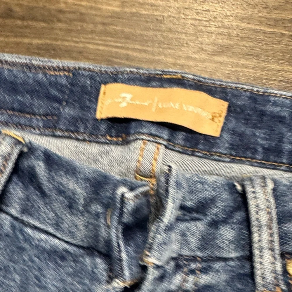 7 For All Mankind Light Blue Straight Leg Jeans luxe vintage - Picture 2 of 3